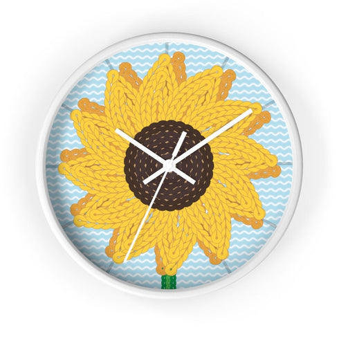 Sunflower Stitches Wall Clock
